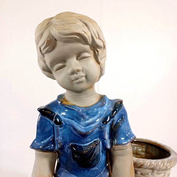 Royal Copenhagen 1950s Art Deco Mid Century Sculpture Child & Frog Planter Vase - Picture 2 of 10